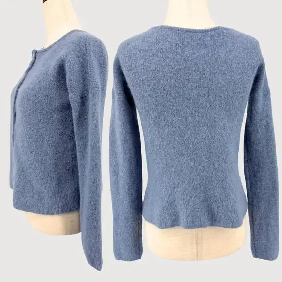Sezane Cardigan Gaspard Mohair Alpaca Vintage Blue S - Picture 3 of 9